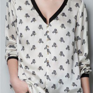 ZARA Zebra print button down